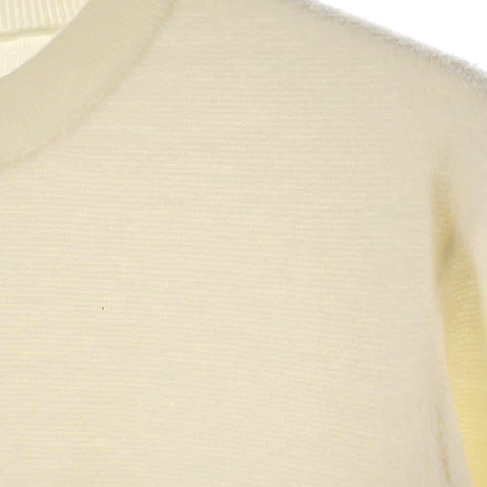 LOEWE(ロエベ) 裾ロゴ刺繍 アクリル ウール クルーネック プルオーバー 長袖ニット セーター アイボリー レディース S359Y14KJ6