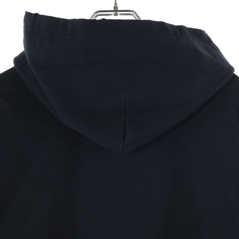 BALENCIAGA(バレンシアガ) 22AW Destroyed Logo Print Hoodie デストロイ ロゴプリント プルオーバースウェットパーカー フーディー ブラック 729361