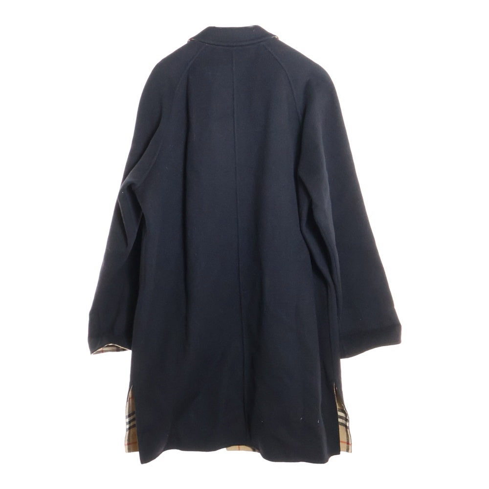 BURBERRYS(バーバリーズ) 裏地ノバチェック総柄 ゴールドボタン ウール ダブルブレスト ラグランスリーブ ステンカラーコート ブラック レディース FNA38-009-09