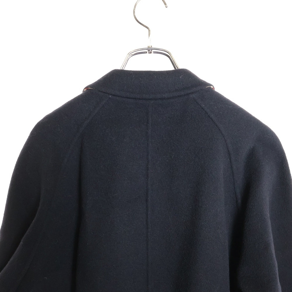 BURBERRYS(バーバリーズ) 裏地ノバチェック総柄 ゴールドボタン ウール ダブルブレスト ラグランスリーブ ステンカラーコート ブラック レディース FNA38-009-09