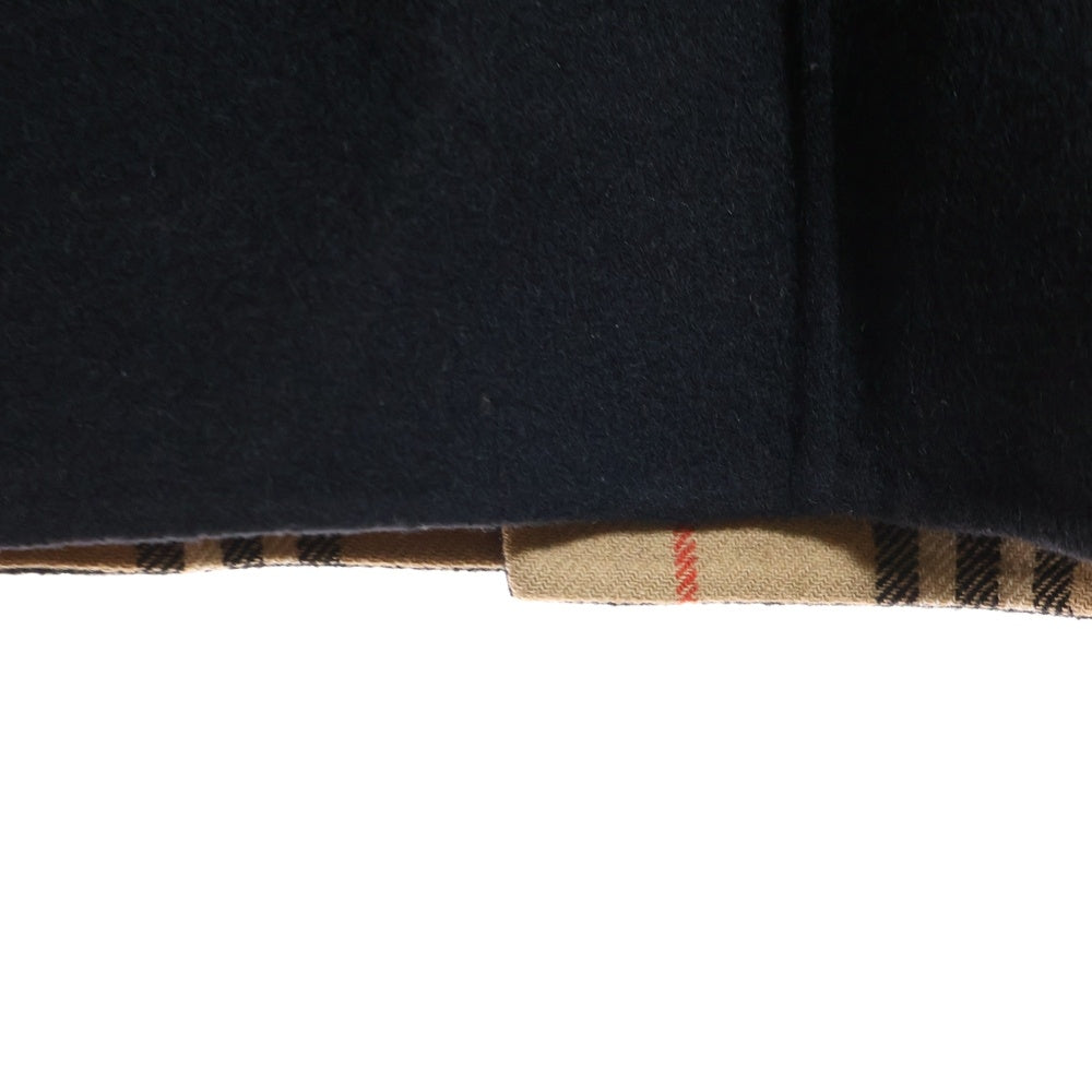 BURBERRYS(バーバリーズ) 裏地ノバチェック総柄 ゴールドボタン ウール ダブルブレスト ラグランスリーブ ステンカラーコート ブラック レディース FNA38-009-09