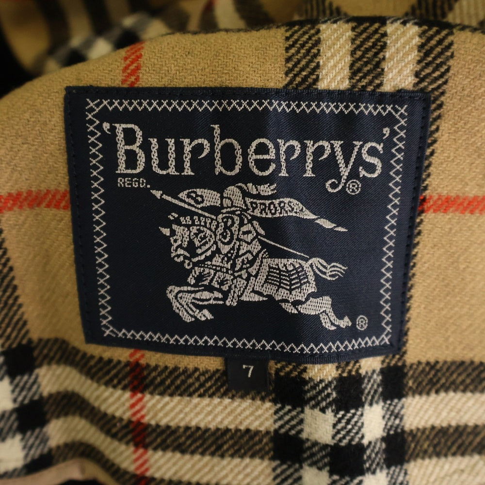 BURBERRYS(バーバリーズ) 裏地ノバチェック総柄 ゴールドボタン ウール ダブルブレスト ラグランスリーブ ステンカラーコート ブラック レディース FNA38-009-09
