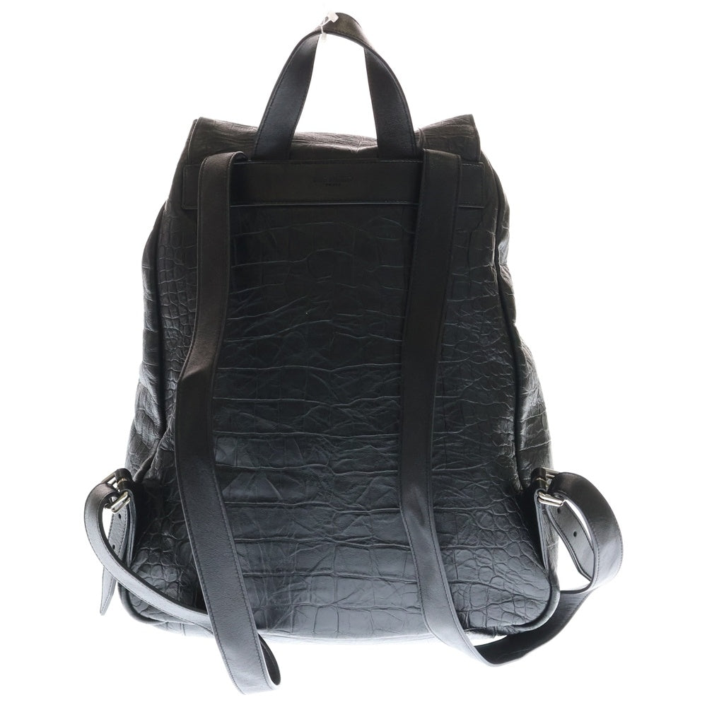 SAINT LAURENT PARIS(サンローランパリ) バックパック リュック クロコ型押し ブラック レザー 415195 レディース