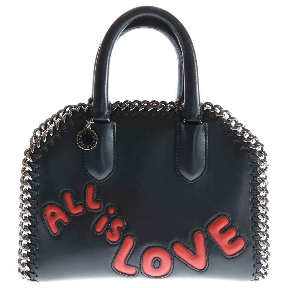 STELLA McCARTNEY(ステラマッカートニー) ファラベラボックス 2wayショルダーバッグ ハンドバッグ ALL IS LOVE ブラック レザー レディース