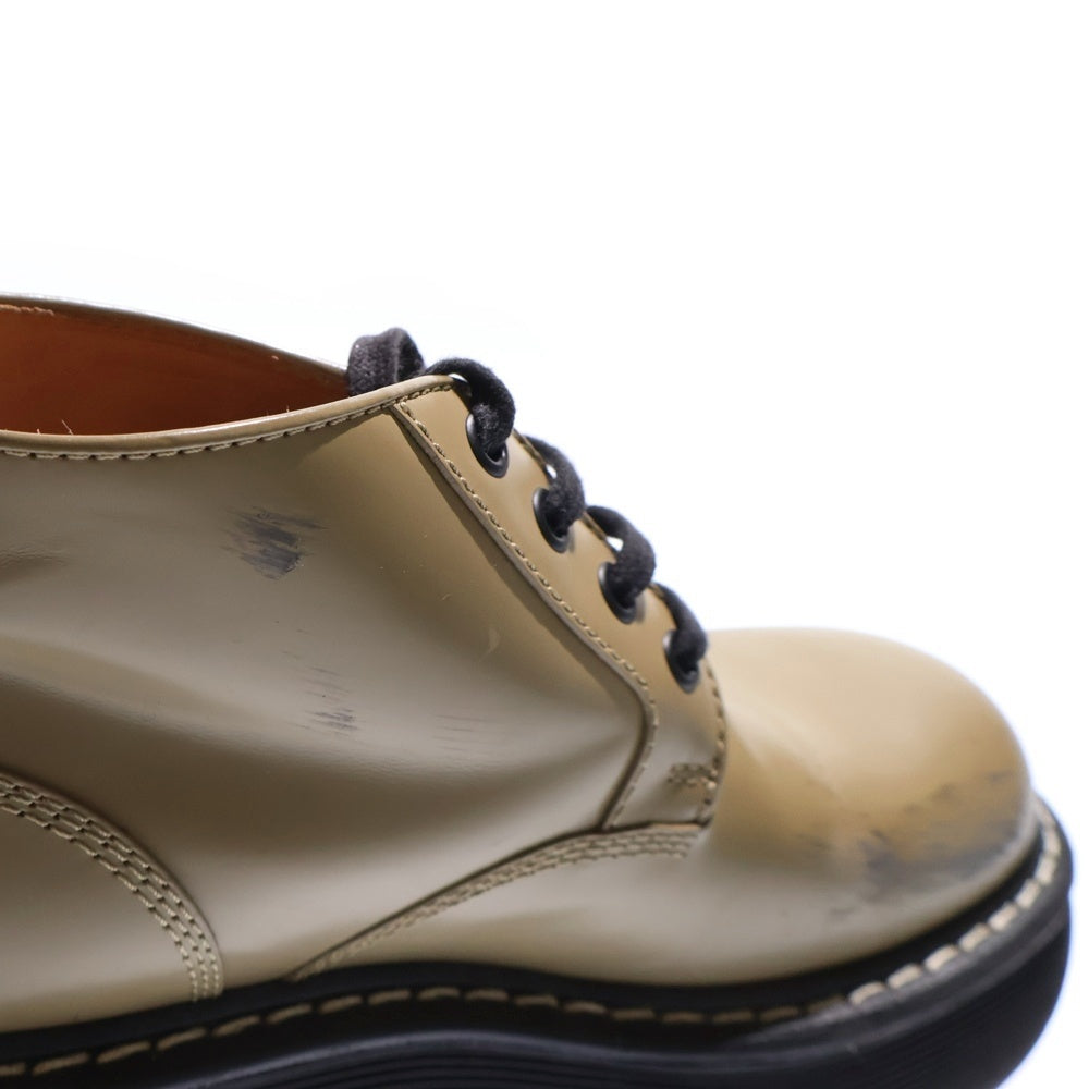 BOTTEGA VENETA(ボッテガヴェネタ) ザ バウンス レザー レースアップ 厚底 シューズ カーキ/ブラック レディース