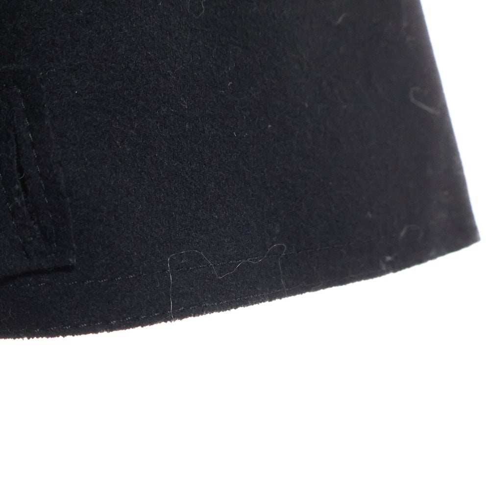 VALENTINO(ヴァレンティノ) メルトンウール ダブルブレスト カットオフ ポンチョ コート ブラック レディース LB0CG00C2P2