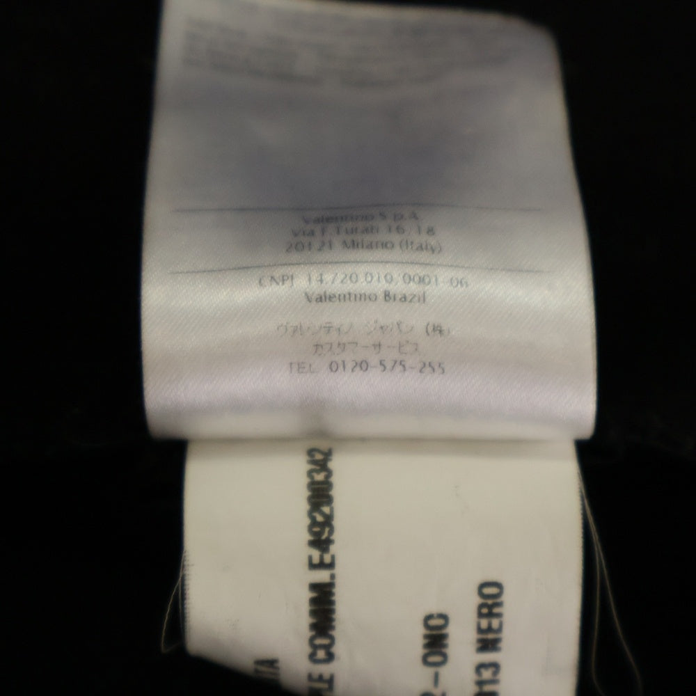 VALENTINO(ヴァレンティノ) メルトンウール ダブルブレスト カットオフ ポンチョ コート ブラック レディース LB0CG00C2P2