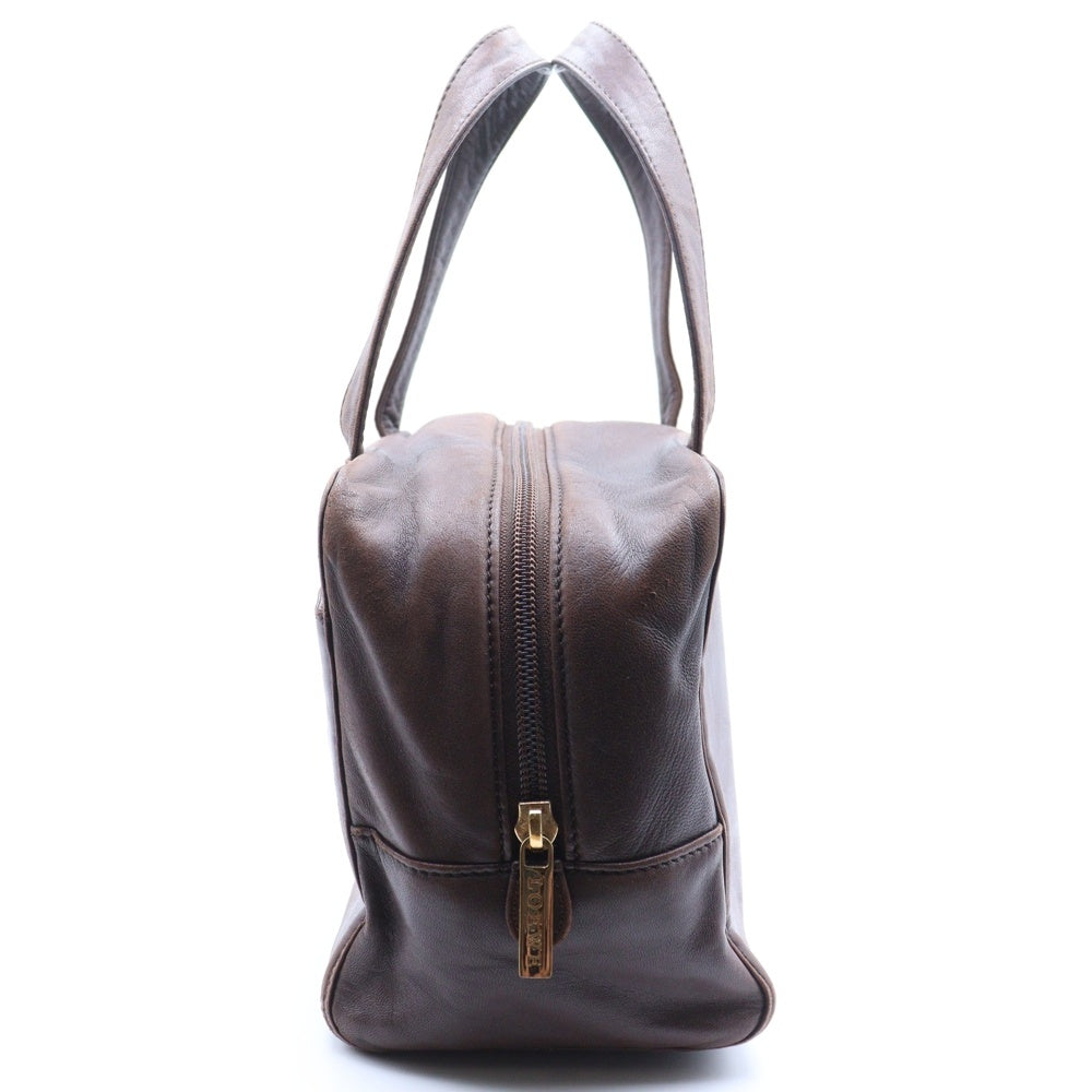 LOEWE(ロエベ) アナグラム ハンドバッグ ミニバッグ ブラウン レザー レディース