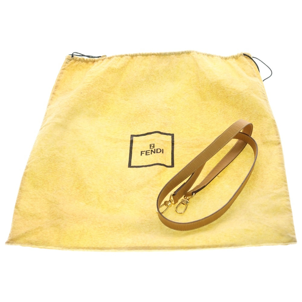 FENDI(フェンディ) 2WAYハンドバッグ ショルダーバッグ イエローブラウン レザー ゴールド金具 レディース