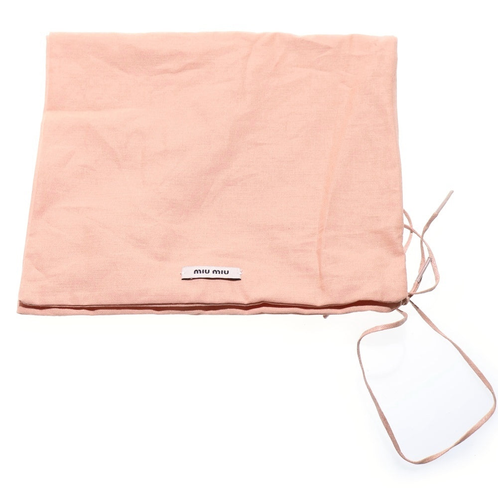 miumiu(ミュウミュウ) ビジュー装飾 サテン オープントゥ ヒール パンプス シューズ ピンク レディース