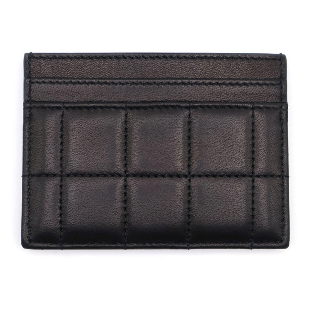 SAINT LAURENT PARIS(サンローランパリ) エンボスロゴ キルティング ラムスキン レザー カードケース ブラック 758662