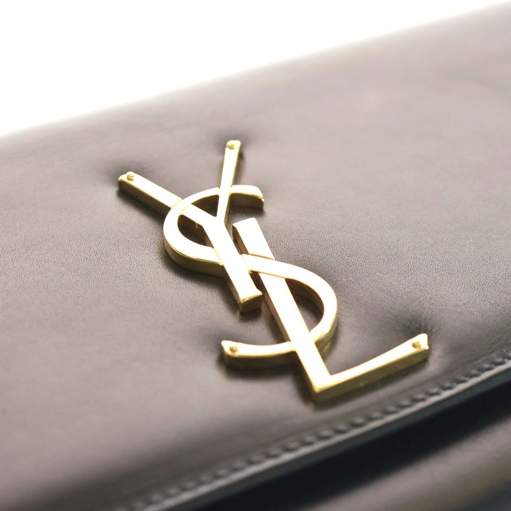 SAINT LAURENT PARIS(サンローランパリ) ケイト クラッチバッグ セカンドバッグ ケース ポーチ ブラック レザー 326079 ゴールド金具 レディース