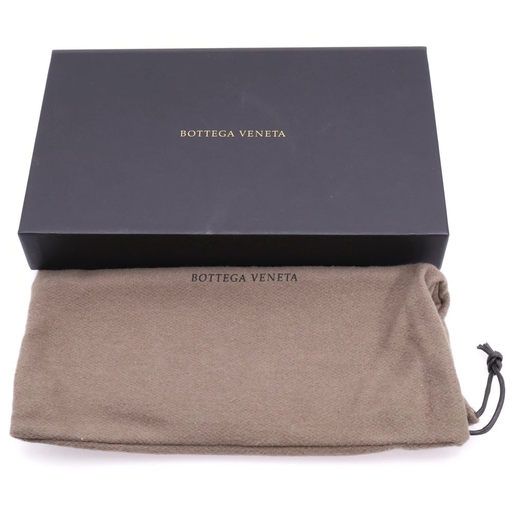 BOTTEGA VENETA(ボッテガヴェネタ) イントレチャート ラウンドファスナー長財布 ロングウォレット ブラック レザー シルバー金具