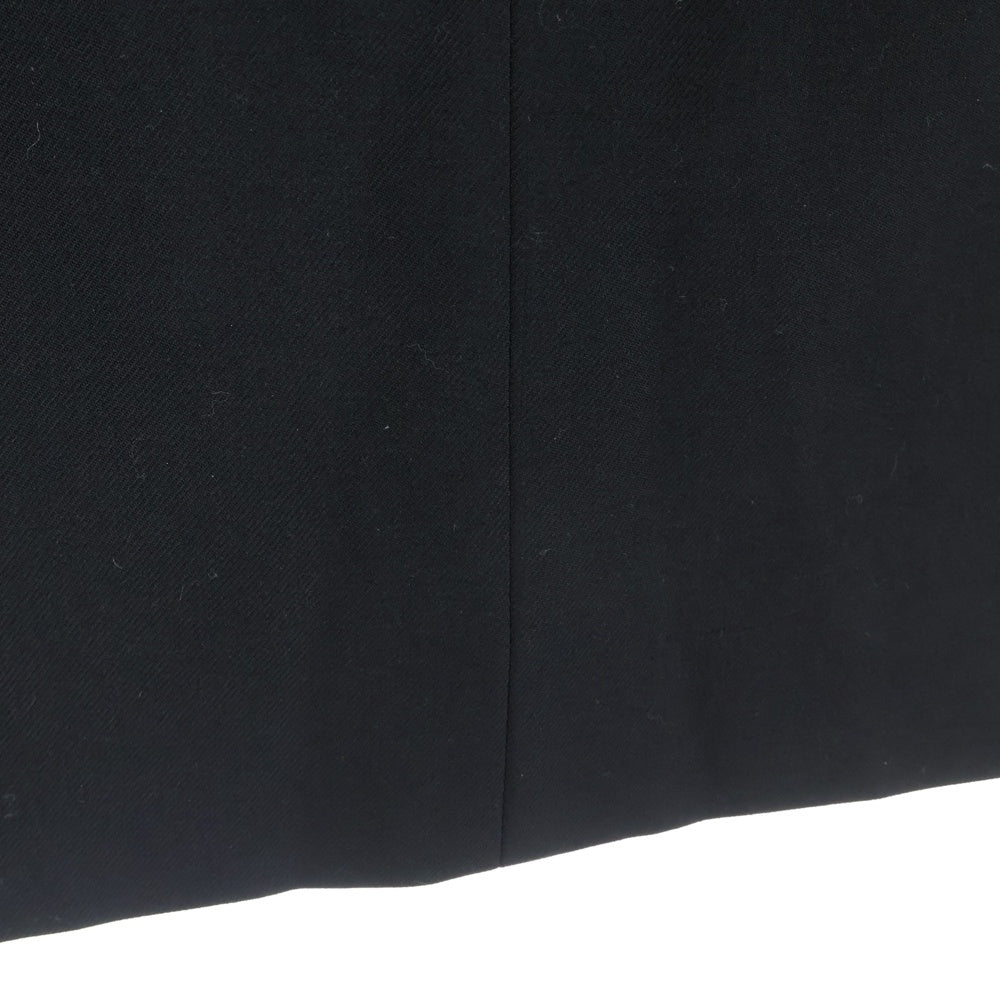 SAINT LAURENT PARIS(サンローランパリ) ラムレザー切り替え ウール タイト ミニスカート ブラック レディース 328835