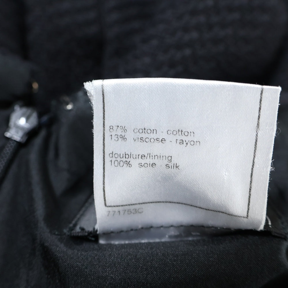 CHANEL(シャネル) 07P スプリングコレクション ココマークロゴプレート コットンレーヨン タイトミニスカート ブラック レディース P30568V20732