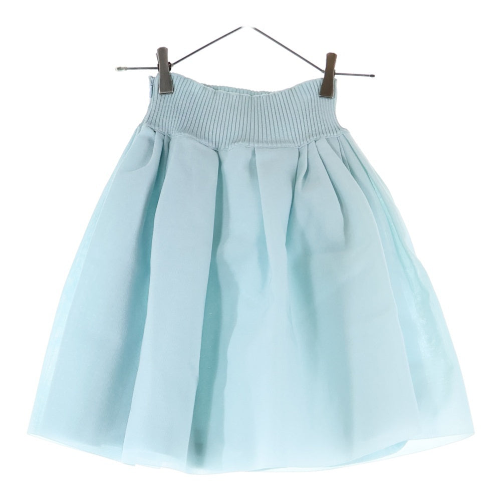 CHANEL(シャネル) ココマークロゴプレート レーヨン ナイロン ニット ミニ フレアスカート ライトブルー レディース P45384K04770