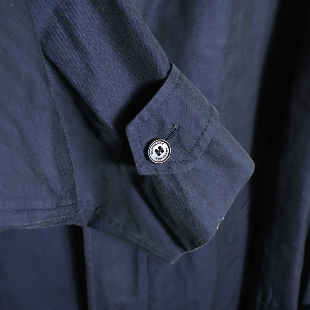 BURBERRY LONDON(バーバリーロンドン) 裏地ノバチェック総柄 コットン ステンカラー ロング コート ネイビー