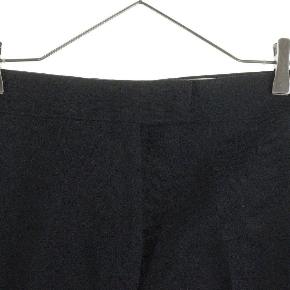 FERRAGAMO(フェラガモ) 24AW サイドライン 側章 シルク切り替え ウール ノータック スラックスパンツ トラウザーズ タキシード ブラック SAMPLE 13F778 775850 レディース