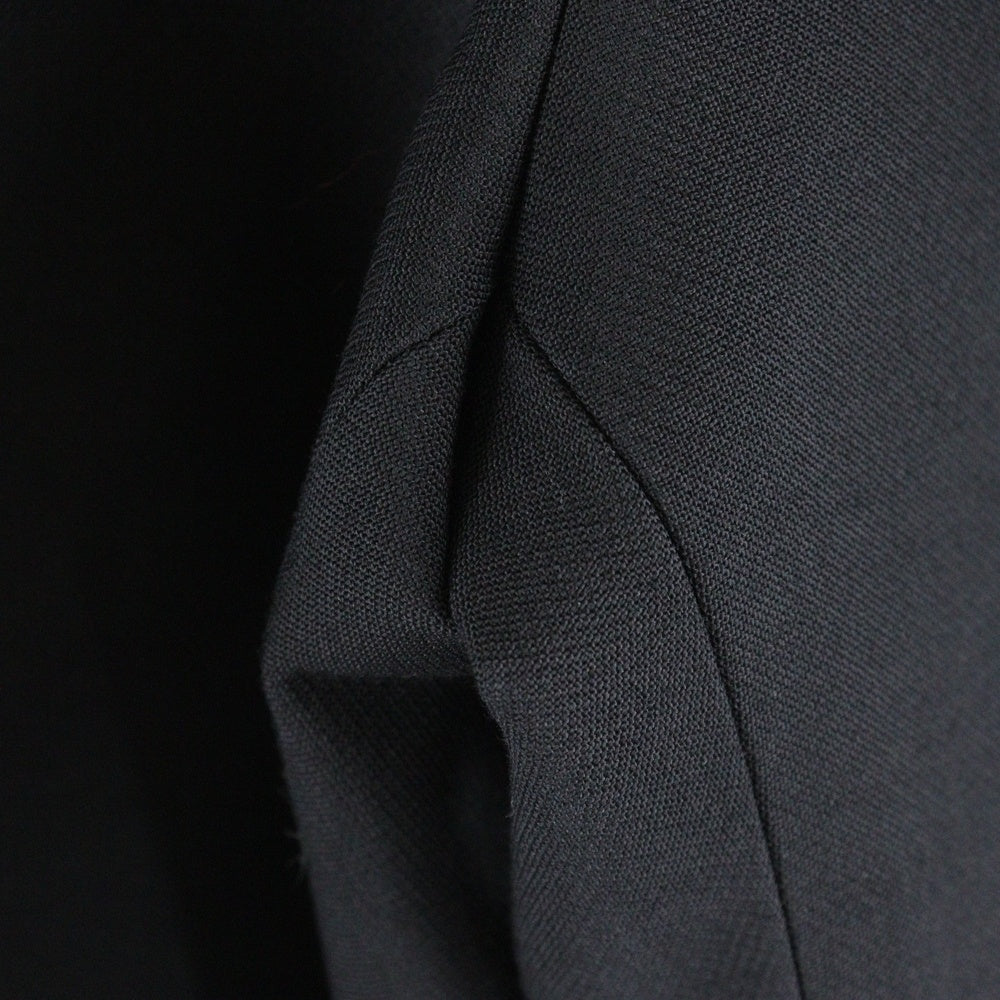 FERRAGAMO(フェラガモ) 24AW サイドライン 側章 シルク切り替え ウール ノータック スラックスパンツ トラウザーズ タキシード ブラック SAMPLE 13F778 775850 レディース