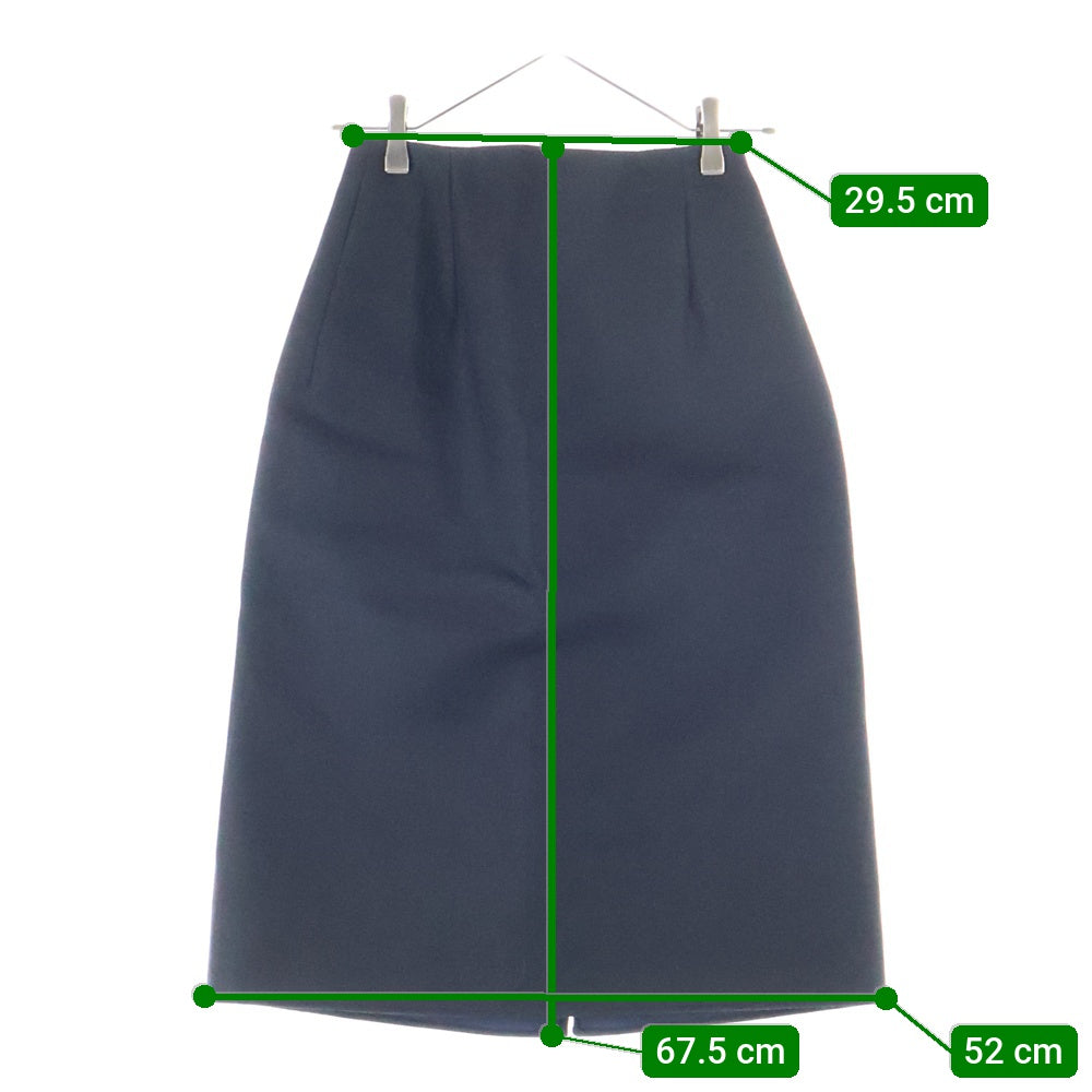 Salvatore Ferragamo(サルヴァトーレ フェラガモ) ゴールドボタン ウール ラップ タイト ミディアムスカート ブラック レディース 13B259 759945