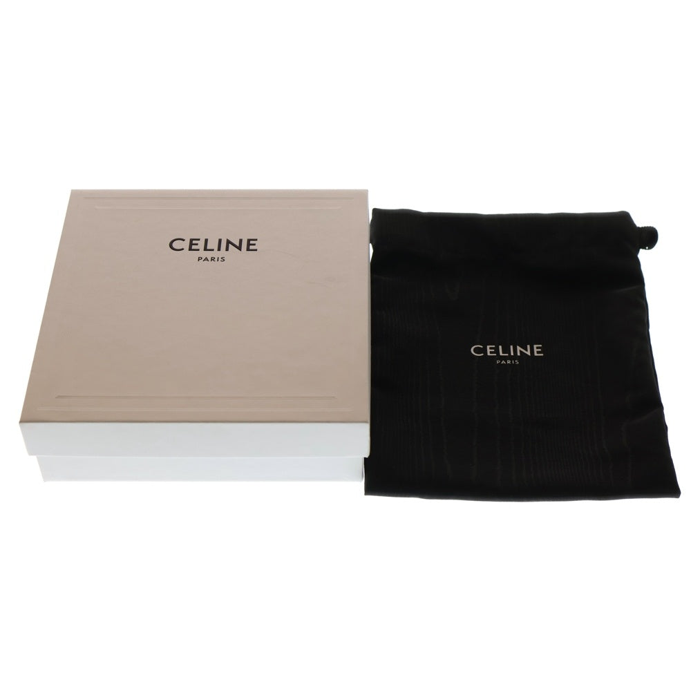 CELINE(セリーヌ) トリオンフ レザー ベルト ホワイト×ブラウン ゴールド金具