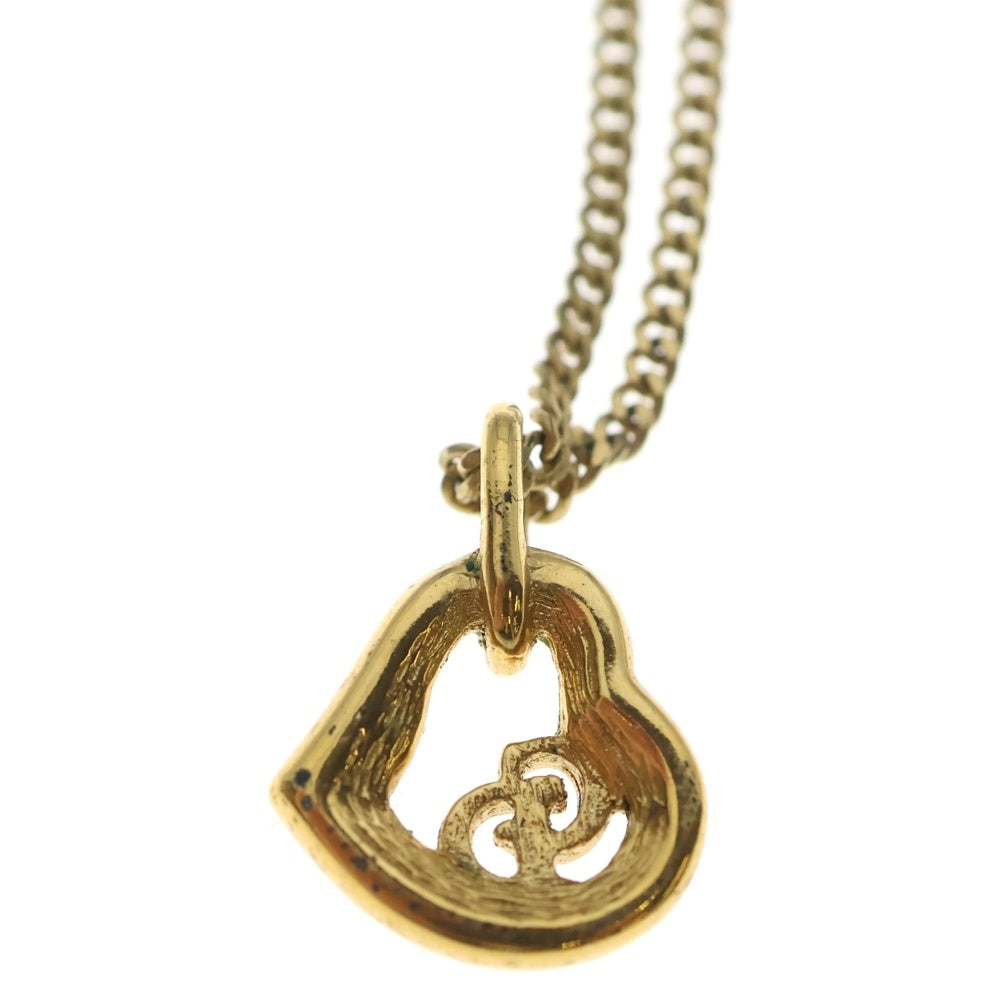 Christian Dior(クリスチャンディオール) CDハートネックレス ペンダント チェーン ゴールド GP レディース