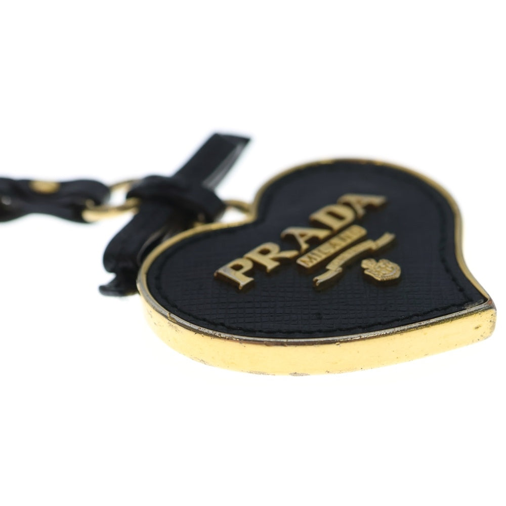 PRADA(プラダ) バッグチャーム キーホルダー キーチェーン ブラック×ゴールド レディース