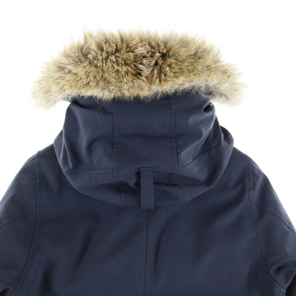 CANADA GOOSE(カナダグース) BRONTE PARKA ブロンテ ワッペンロゴ パーカー ファー フーデッド ジップアップ ダウンジャケット ネイビー 2600JL R レディース