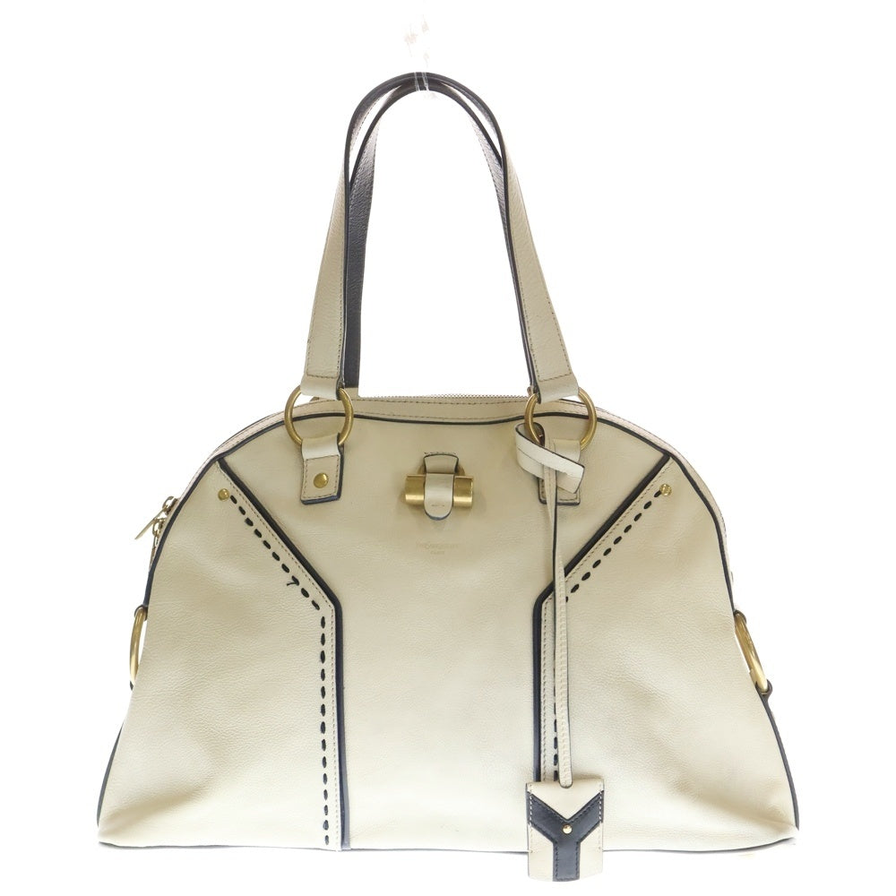 YVES SAINT LAURENT(イヴサンローラン) ミューズ ハンドバッグ ホワイト レザー レディース