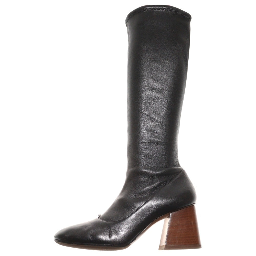 CELINE(セリーヌ) レザー サイドジップ ヒール ロングブーツ シューズ