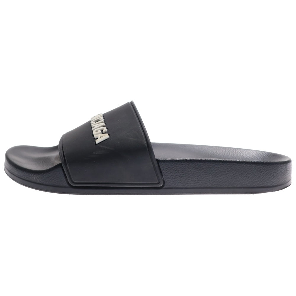 BALENCIAGA(バレンシアガ) POOL SLIDES プール スライド ラバーロゴ フラット シャワーサンダル ブラック レディース 565547