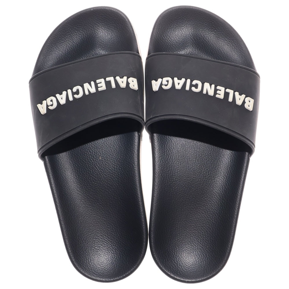 BALENCIAGA(バレンシアガ) POOL SLIDES プール スライド ラバーロゴ フラット シャワーサンダル ブラック レディース 565547