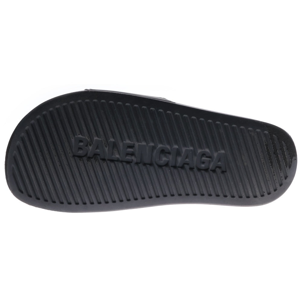 BALENCIAGA(バレンシアガ) POOL SLIDES プール スライド ラバーロゴ フラット シャワーサンダル ブラック レディース 565547