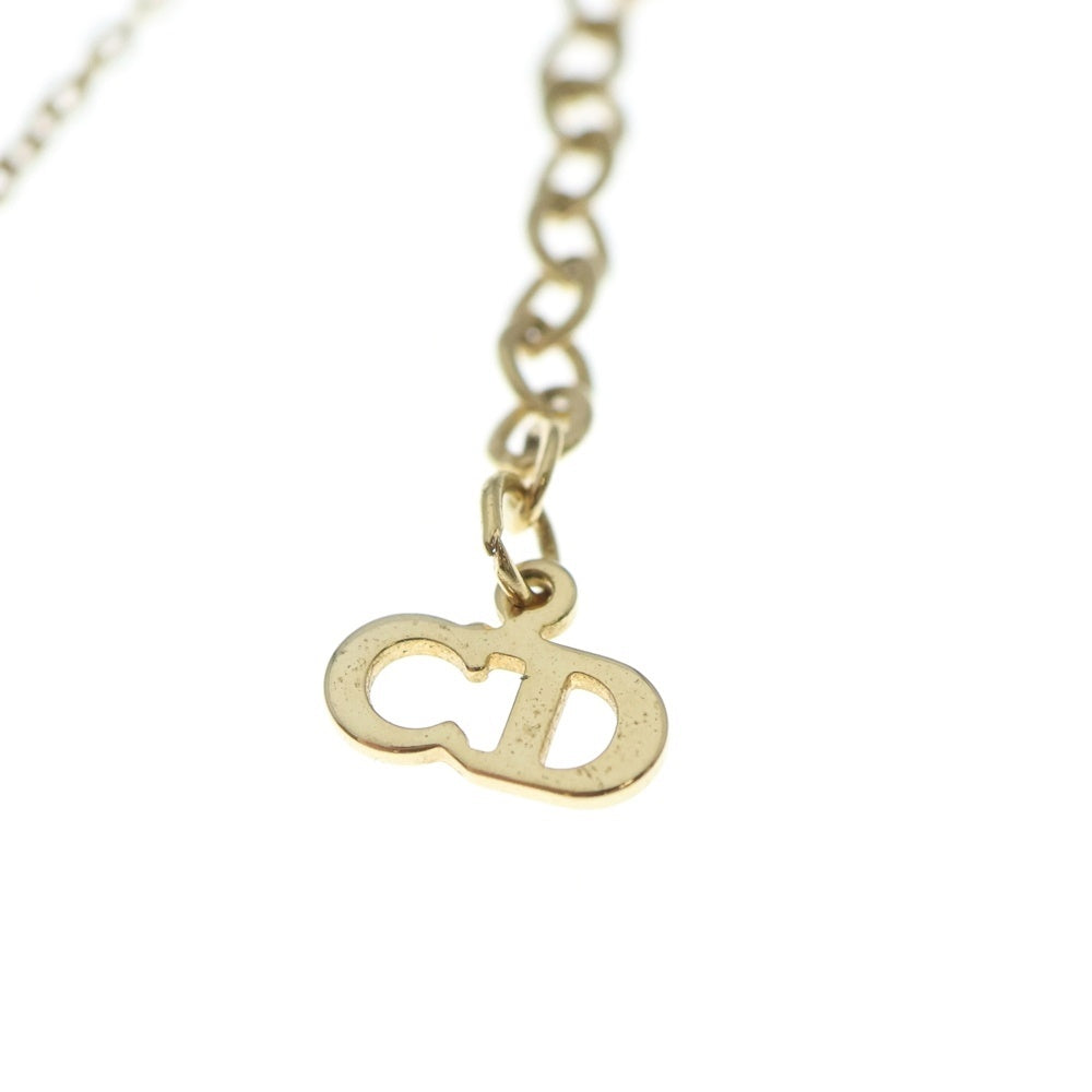 Christian Dior(クリスチャンディオール) ハートロゴ ネックレス ペンダント チェーン ゴールド GP レディース