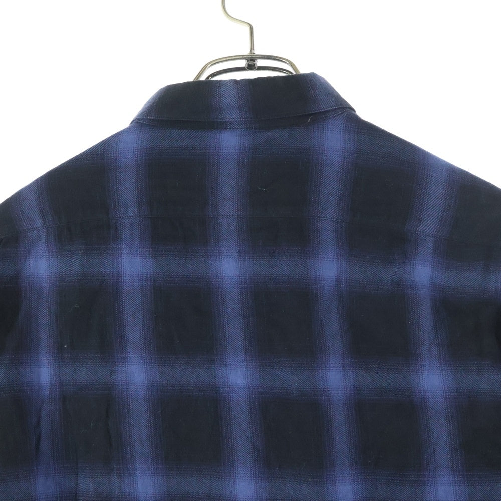 SAINT LAURENT PARIS(サンローランパリ) 17AW オンブレチェック総柄 長袖シャツ ブラック/ネイビー 376916