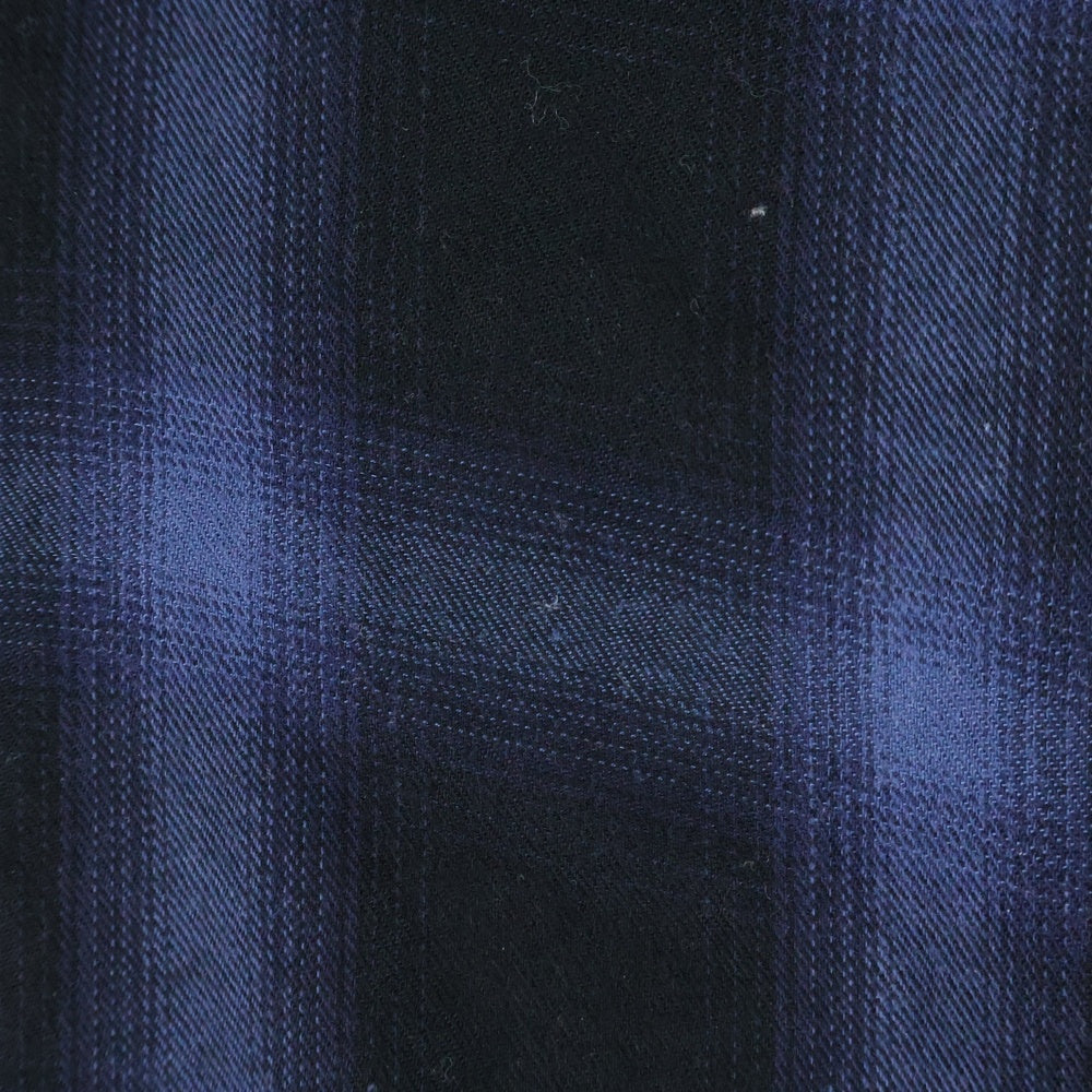 SAINT LAURENT PARIS(サンローランパリ) 17AW オンブレチェック総柄 長袖シャツ ブラック/ネイビー 376916