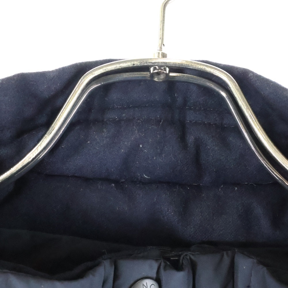 MONCLER(モンクレール) 18AW REIMS ランス レザーワッペンロゴ スタンドカラー ジップアップ ダウンジャケット ネイビー D20914135195 53132 レディース