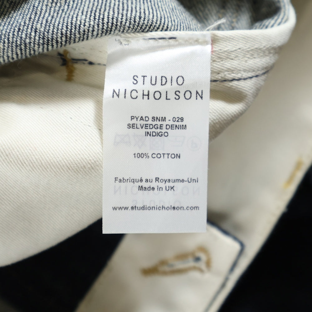 STUDIO NICHOLSON(スタジオニコルソン) PYAD セルビッチ ワイドストレート デニムパンツ ジーンズ インディゴ SNM-029