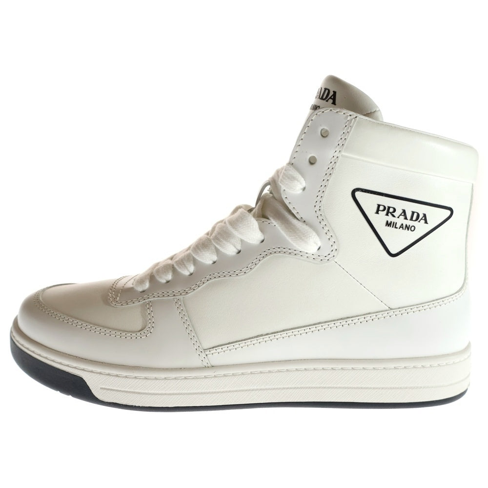 PRADA(プラダ) トライアングルロゴ レザー レースアップ ハイカット