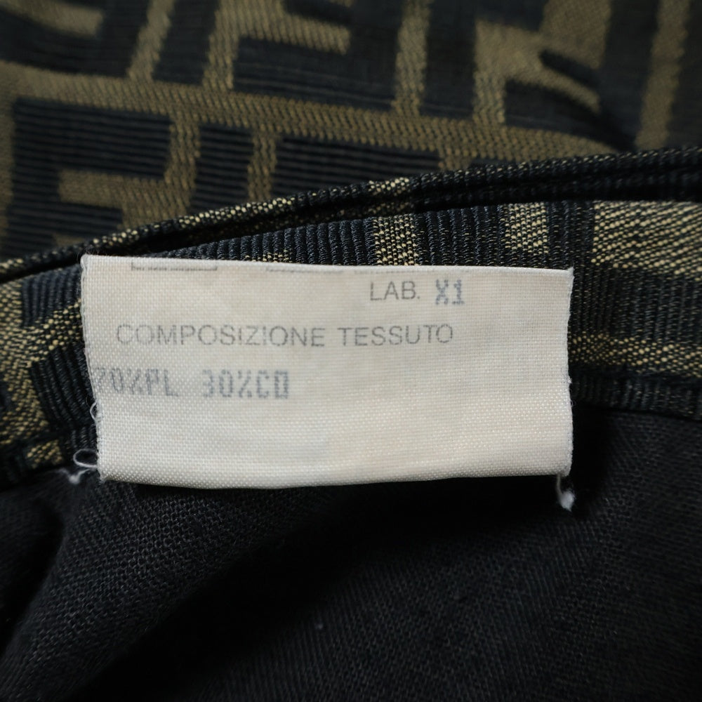 FENDI(フェンディ) ズッカ総柄ジャガード テーパードパンツ ジーンズ ブラウン レディース