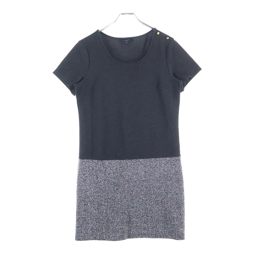 TOMMY HILFIGER(トミーヒルフィガー) レーヨンニット クルーネック 半袖 ミニワンピース グレー レディース 7621570