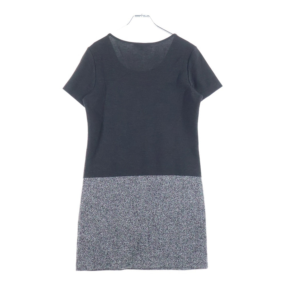 TOMMY HILFIGER(トミーヒルフィガー) レーヨンニット クルーネック 半袖 ミニワンピース グレー レディース 7621570