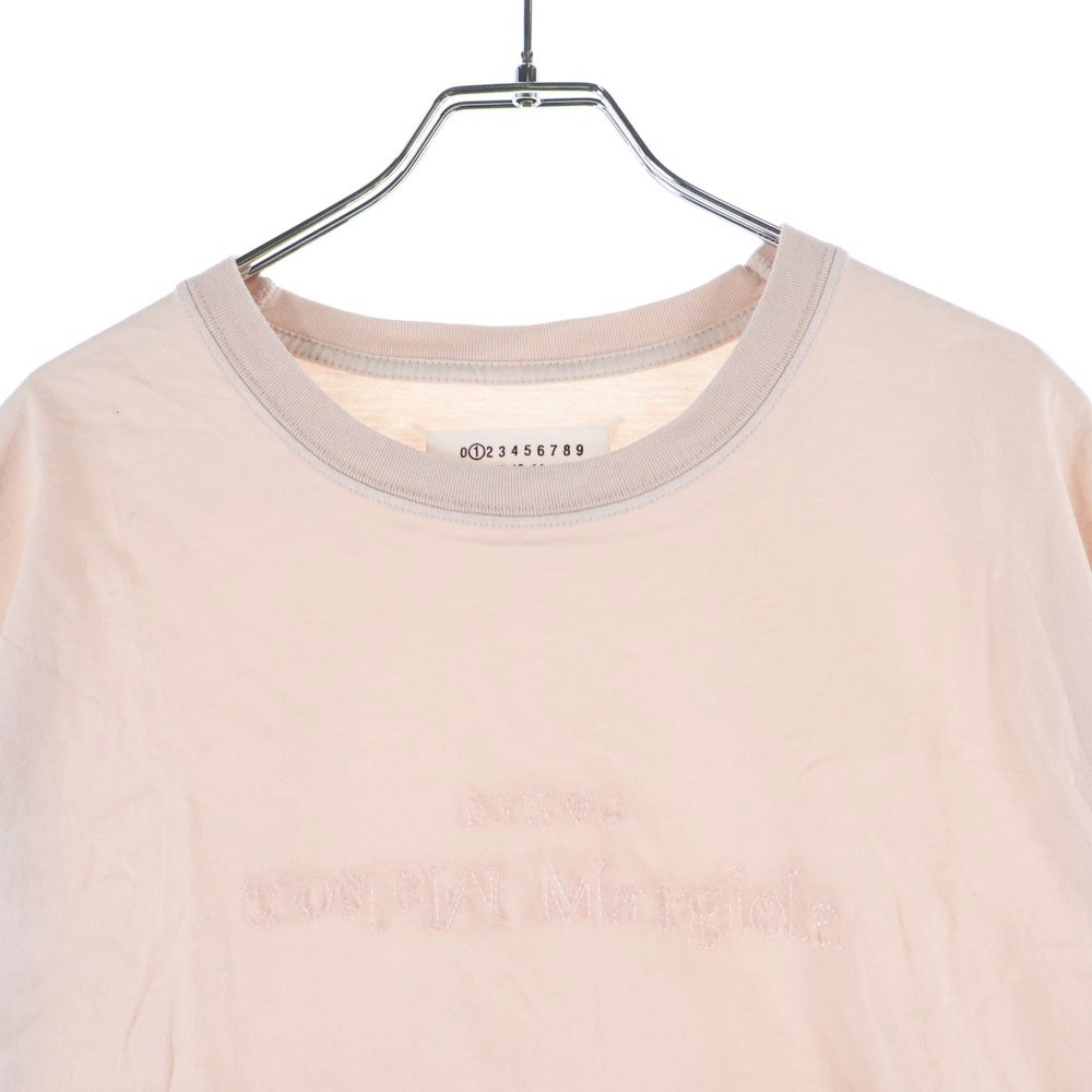 Maison Margiela(メゾンマルジェラ) 反転ロゴ刺繍 クルーネック 半袖Tシャツ カットソー ピンク S51GC0533 S20079 レディース