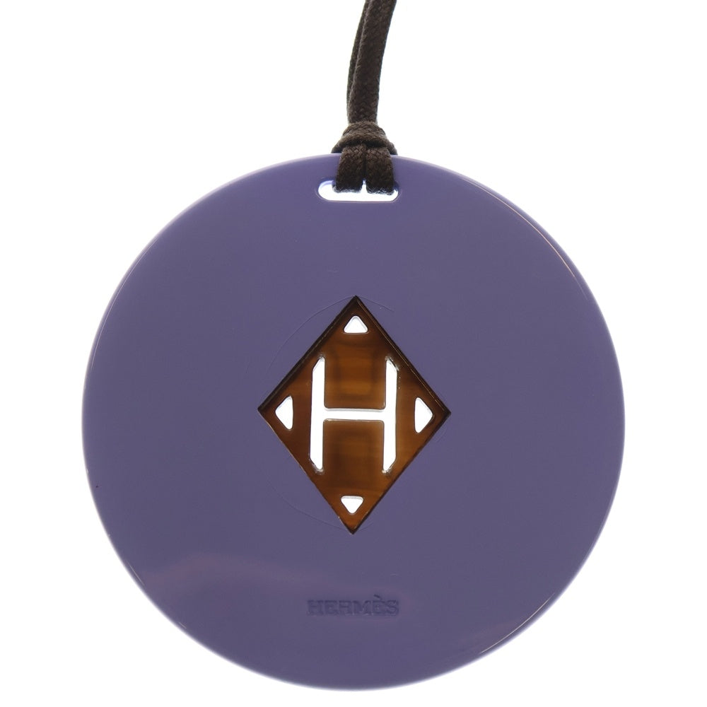 HERMES(エルメス) Hロゴ バッファローホーンネックレス ペンダント ライトパープル