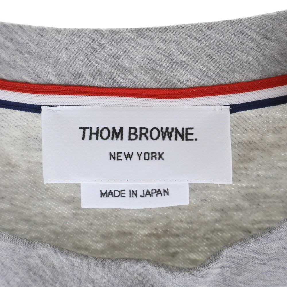 THOM BROWNE(トムブラウン) プリーツスカートドッキング クルーネック ロングスリーブ 長袖Tシャツ カットソー ワンピース グレー レディース FJD064A-06840055