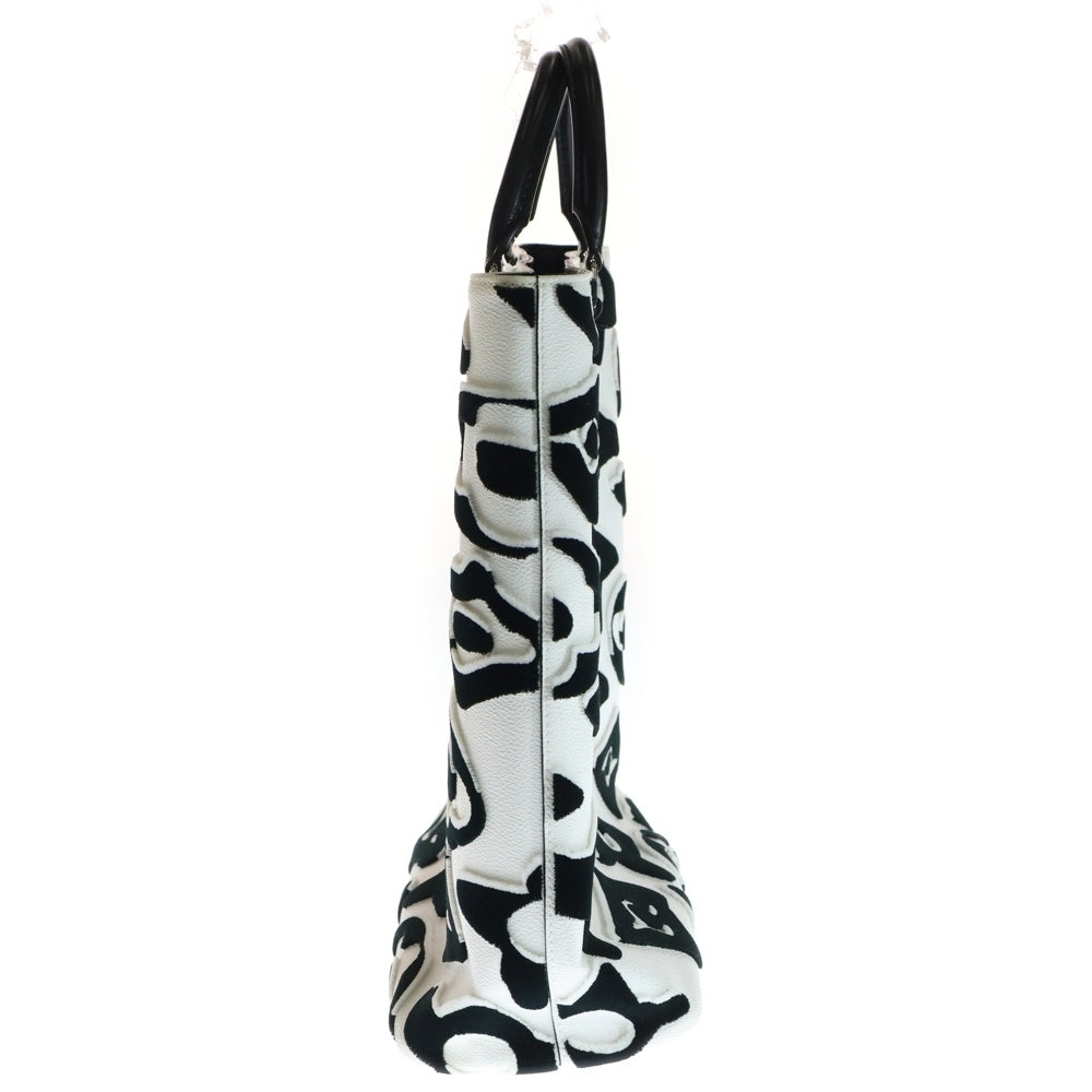LOUIS VUITTON(ルイヴィトン) ×ウルス フィッシャー UF カバ タフテッド モノグラム PVC レザー トートバッグ シルバー金具 ホワイト/ブラック M45567 レディース