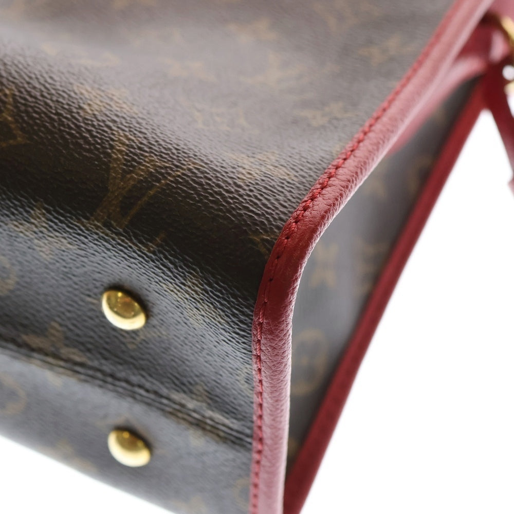 LOUIS VUITTON(ルイヴィトン) モノグラム ポパンクールPM トートバッグ ハンドバッグ ショルダーバッグ ブラウン×レッド レザー×PVC M43433 ゴールド金具 レディース