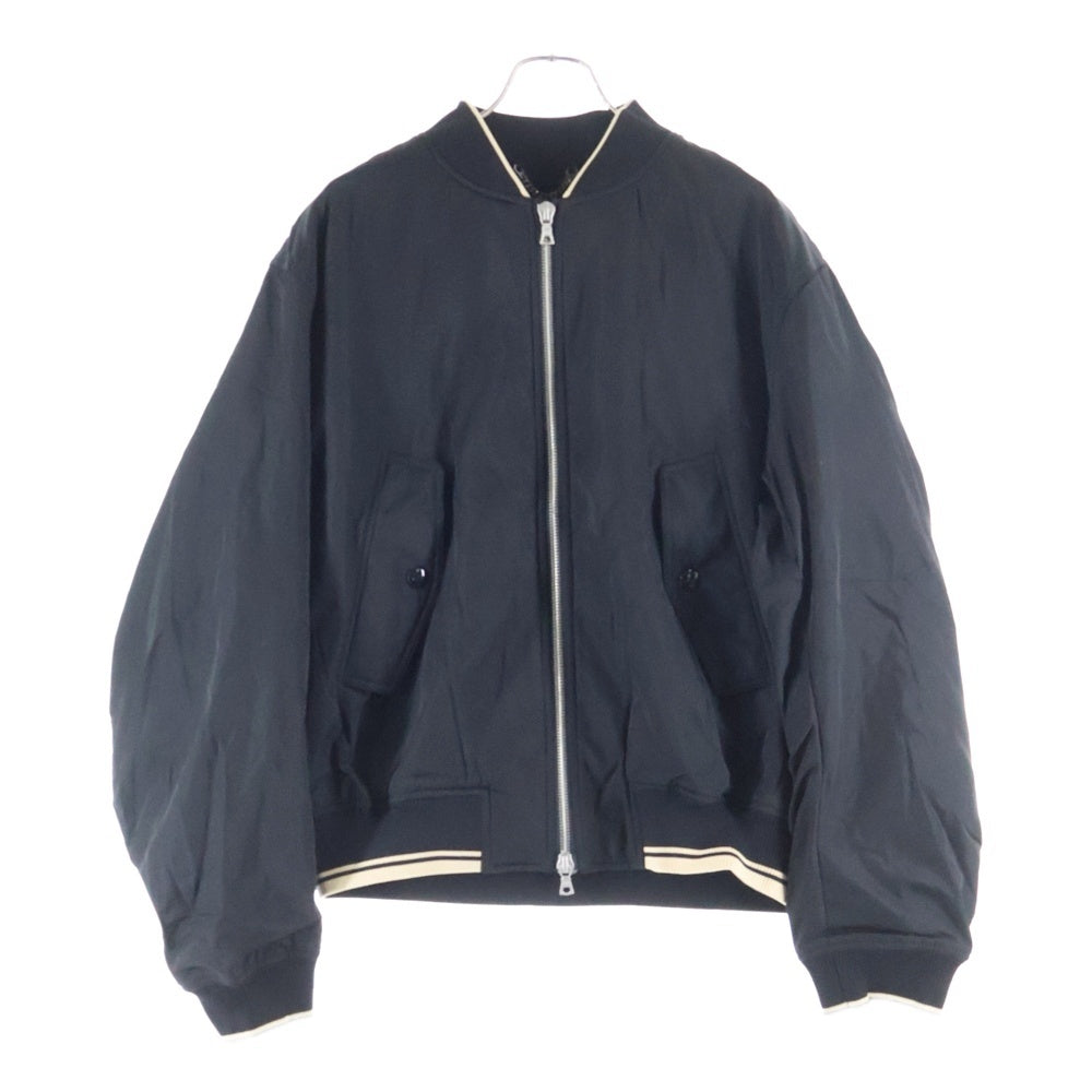 DRIES VAN NOTEN(ドリスヴァンノッテン) バックジップデザイン ジップアップ 中綿 ボンバージャケット ブルゾン ブラック