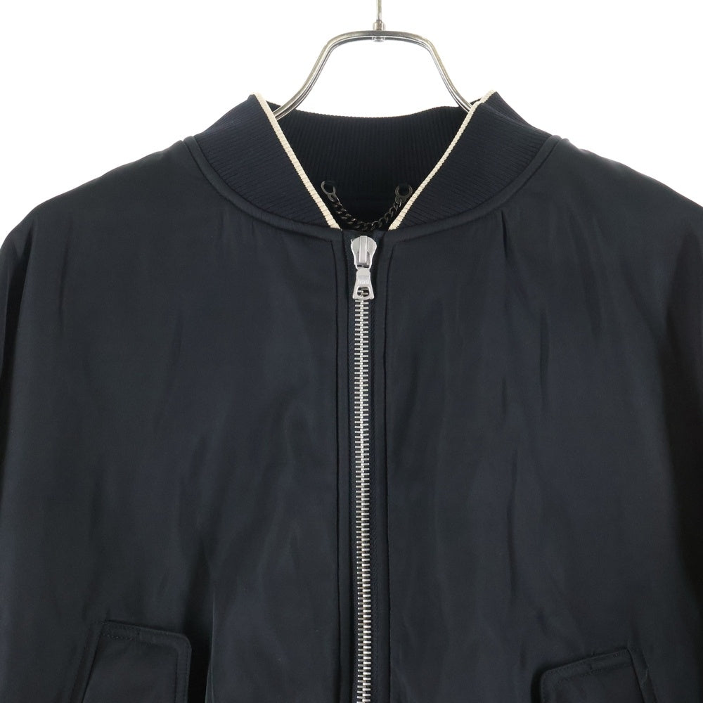 DRIES VAN NOTEN(ドリスヴァンノッテン) バックジップデザイン ジップアップ 中綿 ボンバージャケット ブルゾン ブラック