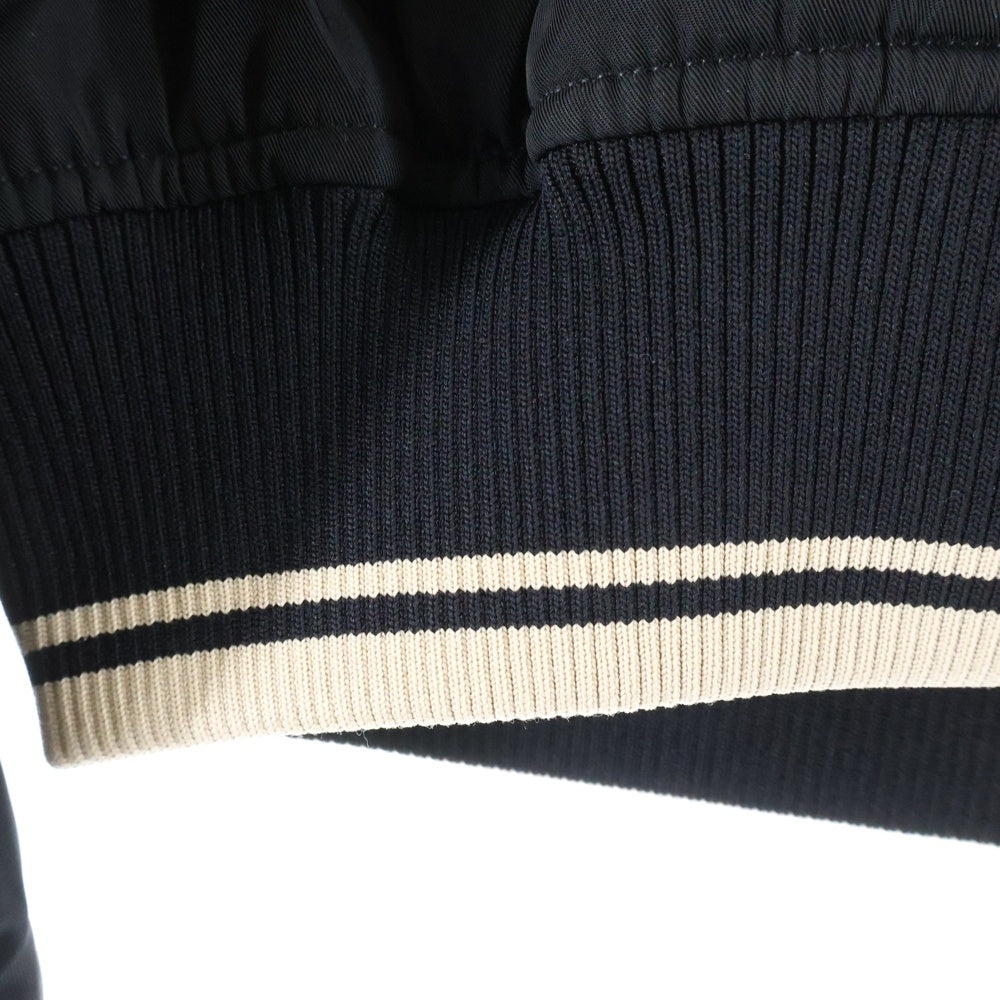 DRIES VAN NOTEN(ドリスヴァンノッテン) バックジップデザイン ジップアップ 中綿 ボンバージャケット ブルゾン ブラック